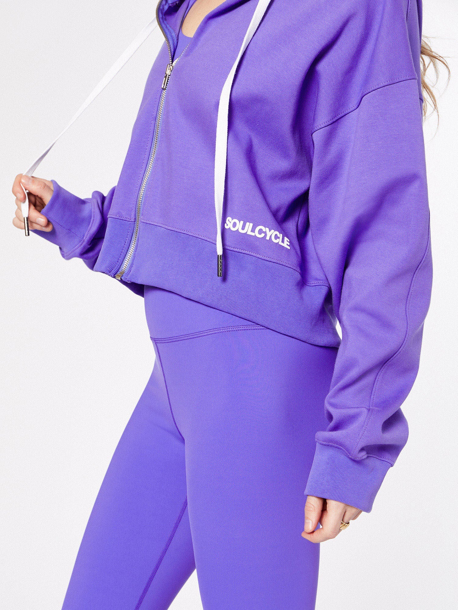 Women | Soul by SoulCycle | Marissa Cropped Zip Up Hoodie Blue | Blue