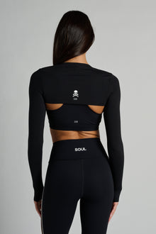 Splits59 | Amelia Airweight Lite Shrug | Black/Dark Chocolate