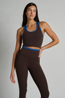 Splits59 | Amber Airweight Bralette | Dark Chocolate/ Classic Blue