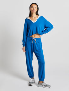 Women | SPLITS59 | Andie Oversized Fleece Sweatpant | Blue