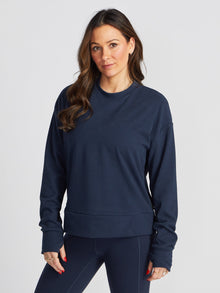 Women | Varley | Horton Side Zip Midlayer | Sapphire Blue