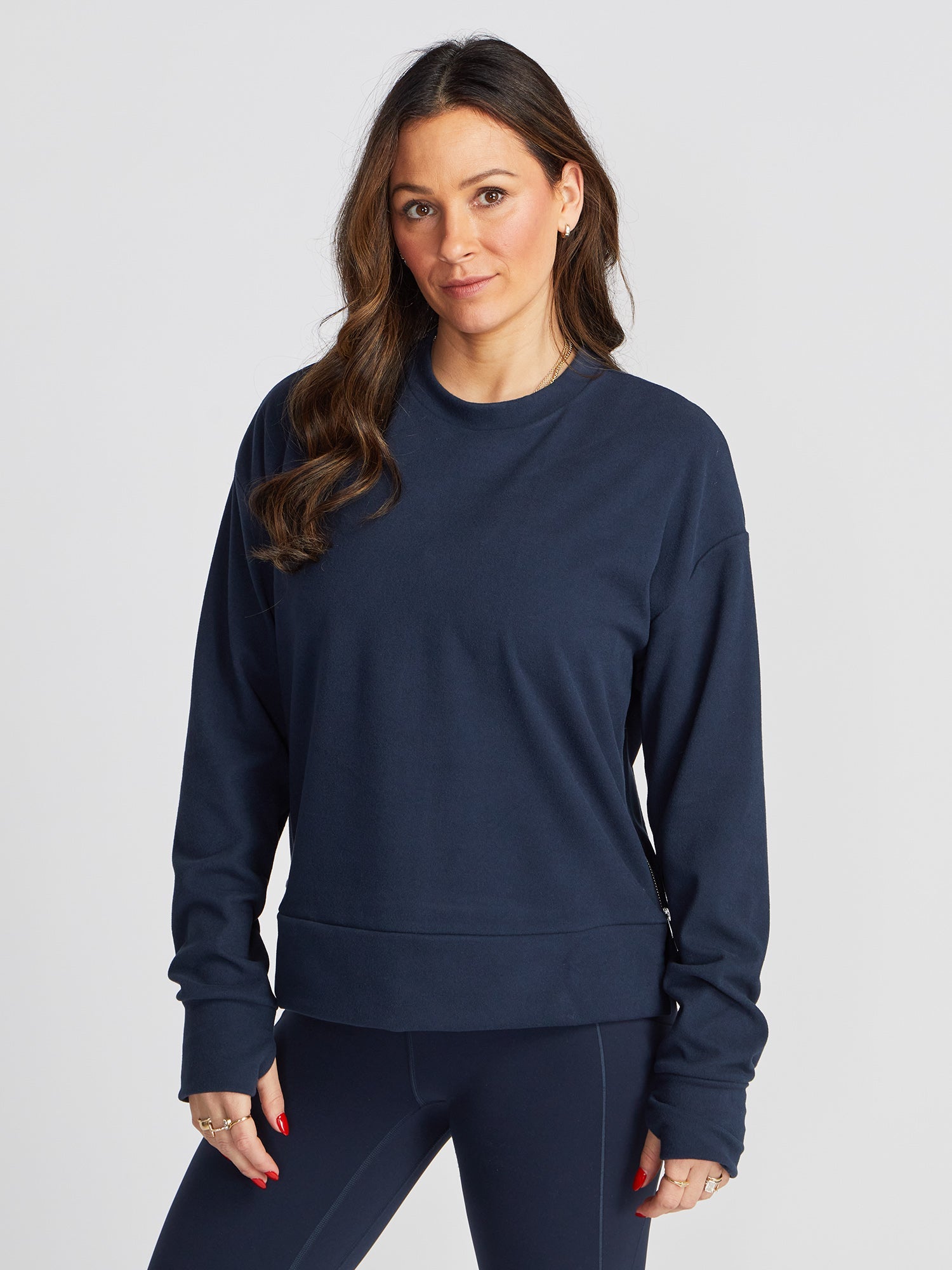 Women | Varley | Horton Side Zip Midlayer | Sapphire Blue