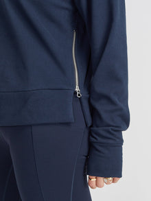 Women | Varley | Horton Side Zip Midlayer | Sapphire Blue
