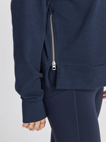Women | Varley | Horton Side Zip Midlayer | Sapphire Blue