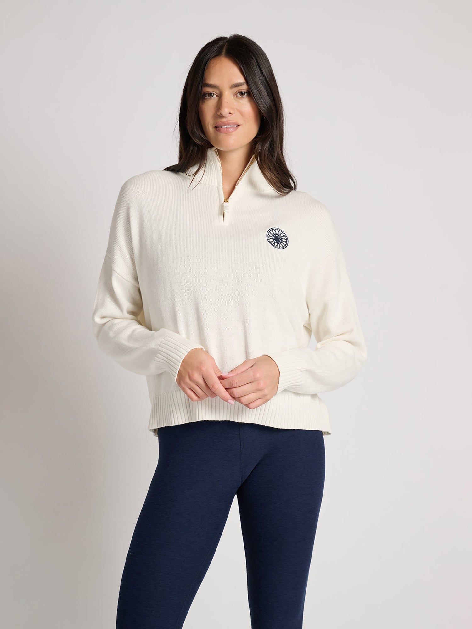 Women | Ellsworth & Ivey | Madison RIDE Quarter Zip | Navy/White