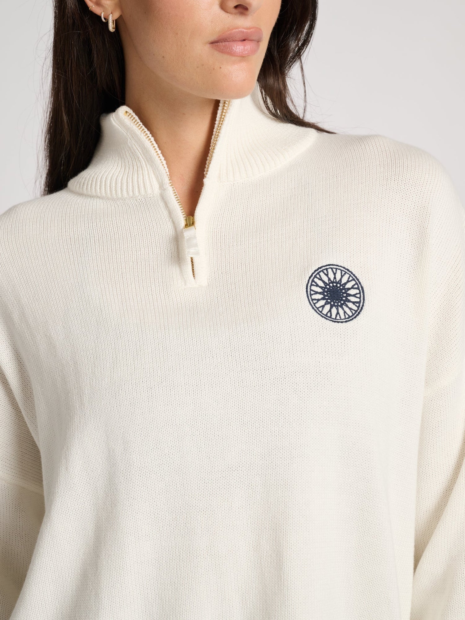 Women | Ellsworth & Ivey | Madison RIDE Quarter Zip | Navy/White