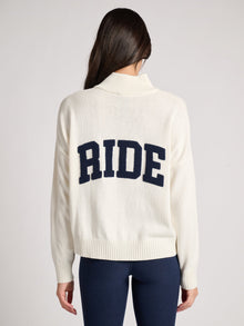 Women | Ellsworth & Ivey | Madison RIDE Quarter Zip | Navy/White