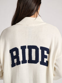 Women | Ellsworth & Ivey | Madison RIDE Quarter Zip | Navy/White