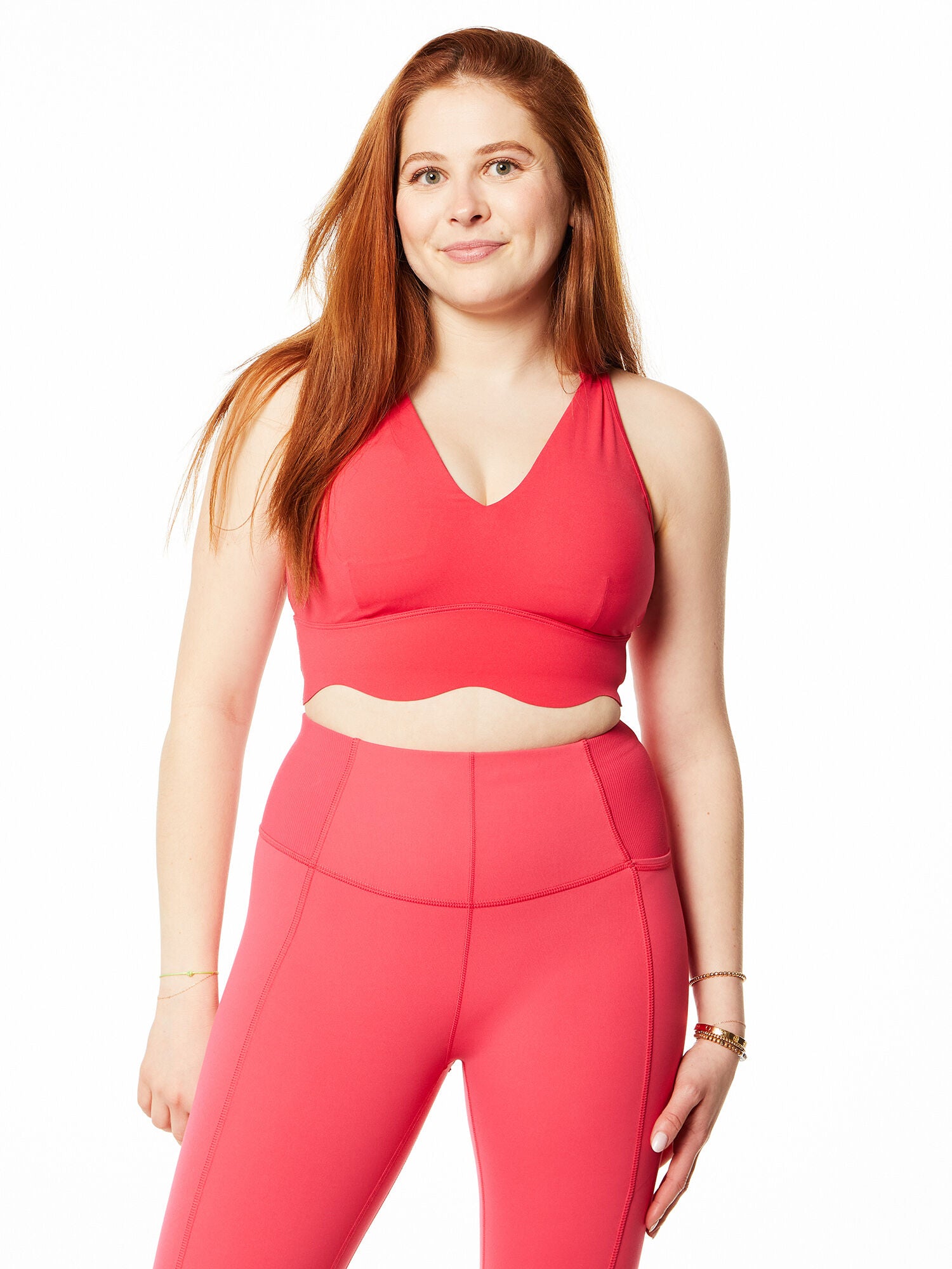 Sweaty Betty | Power Contour Plunge Bra | Pink Glow