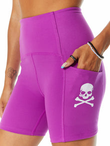 Beyond Yoga | POWERBEYOND Strive Pocket Biker Short | Violet