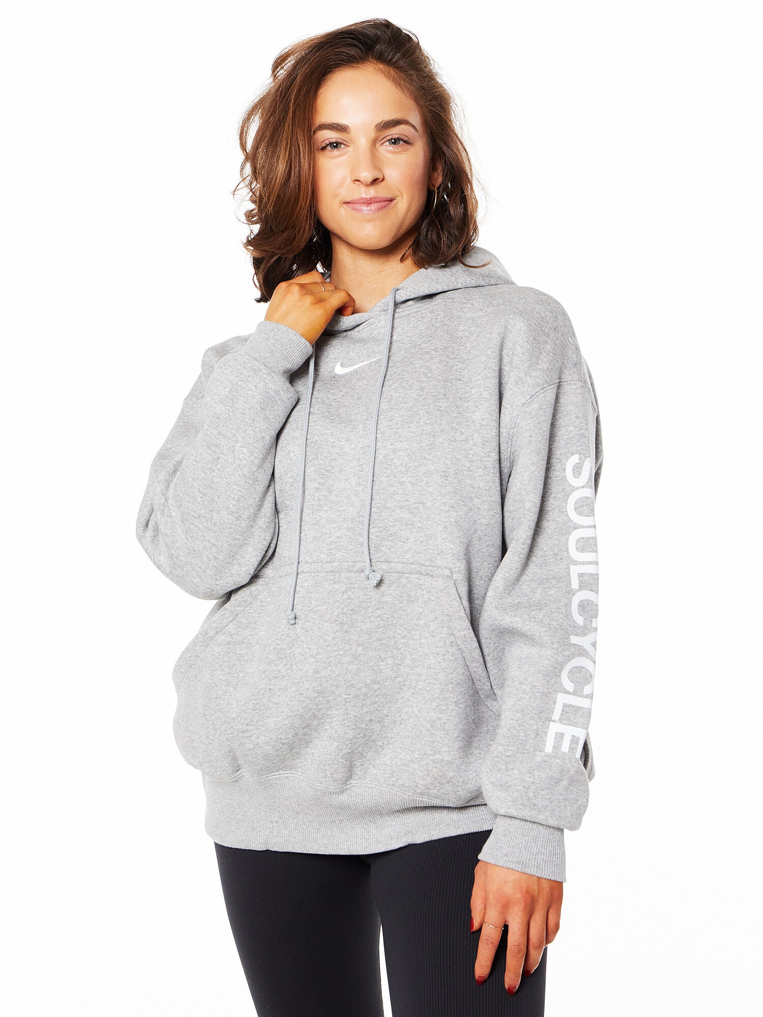 Nike | Sportswear Phoenix Fleece Oversized Pullover Hoodie | Heather Grey/White