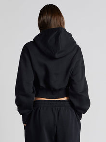 Women | Nike | Loose Crop Full Zip Hoodie | Black/White