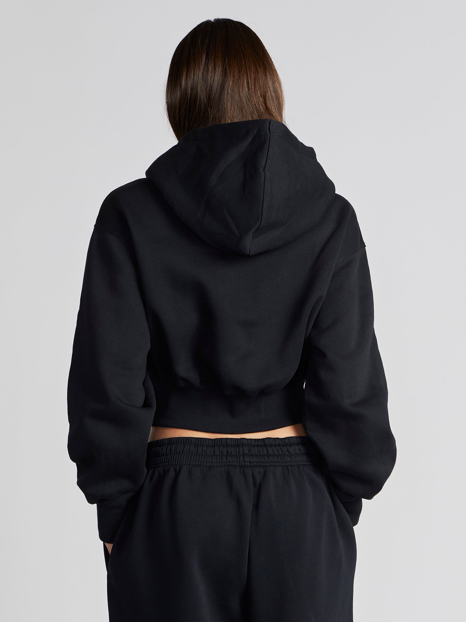 Women | Nike | Loose Crop Full Zip Hoodie | Black/White