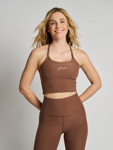 Women | Beyond Yoga | Spacedye Slim Racerback Tank | True Chocolate Heather