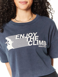 Emily Boyfriend Tee 'ENJOY THE CLIMB' | Navy