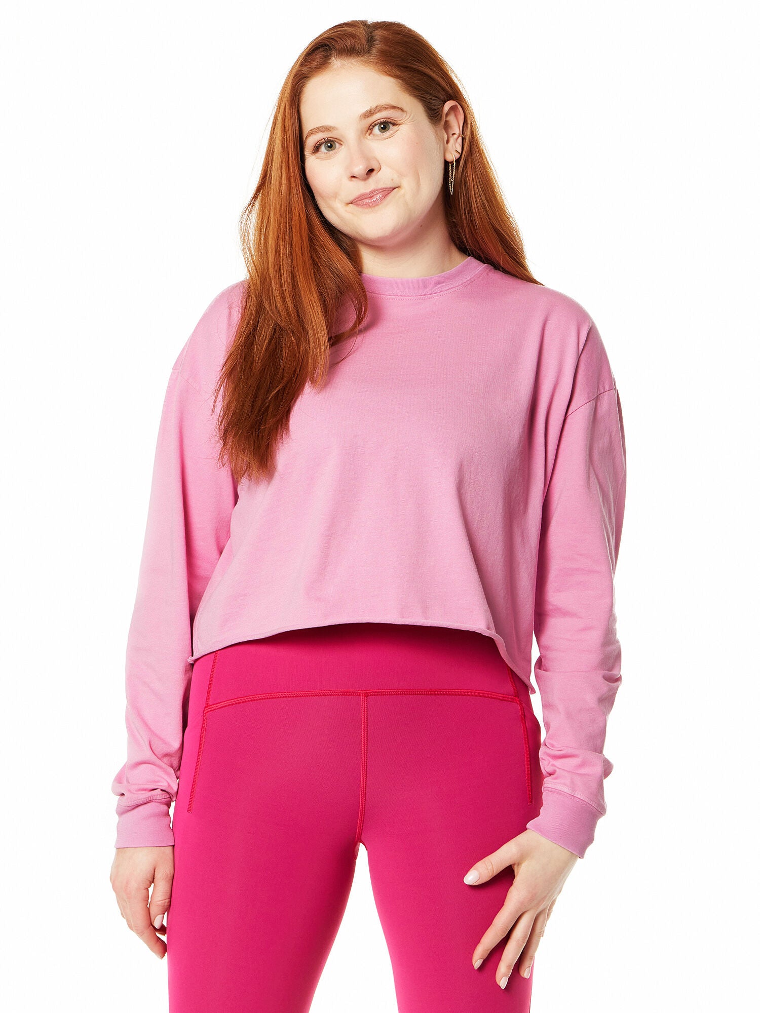 Julia Crop Long Sleeve | Pink