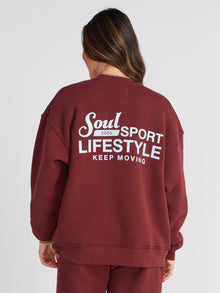 Unisex | Soul by SoulCycle | Soul Sport Crew | Maroon
