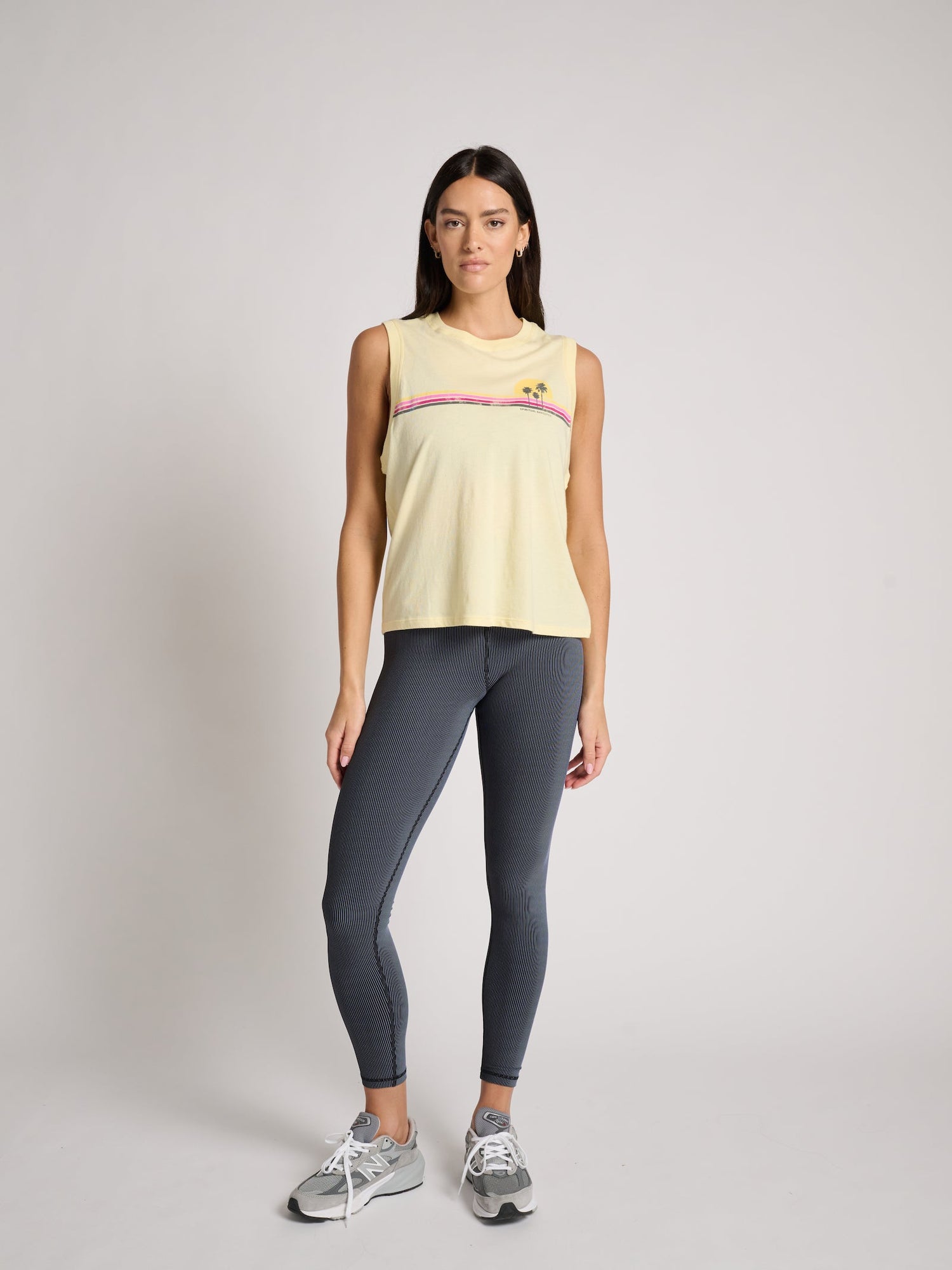 Women | Spiritual Gangster | Sunset Stripe Bowery Tank | Yellow