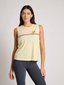 Women | Spiritual Gangster | Sunset Stripe Bowery Tank | Yellow