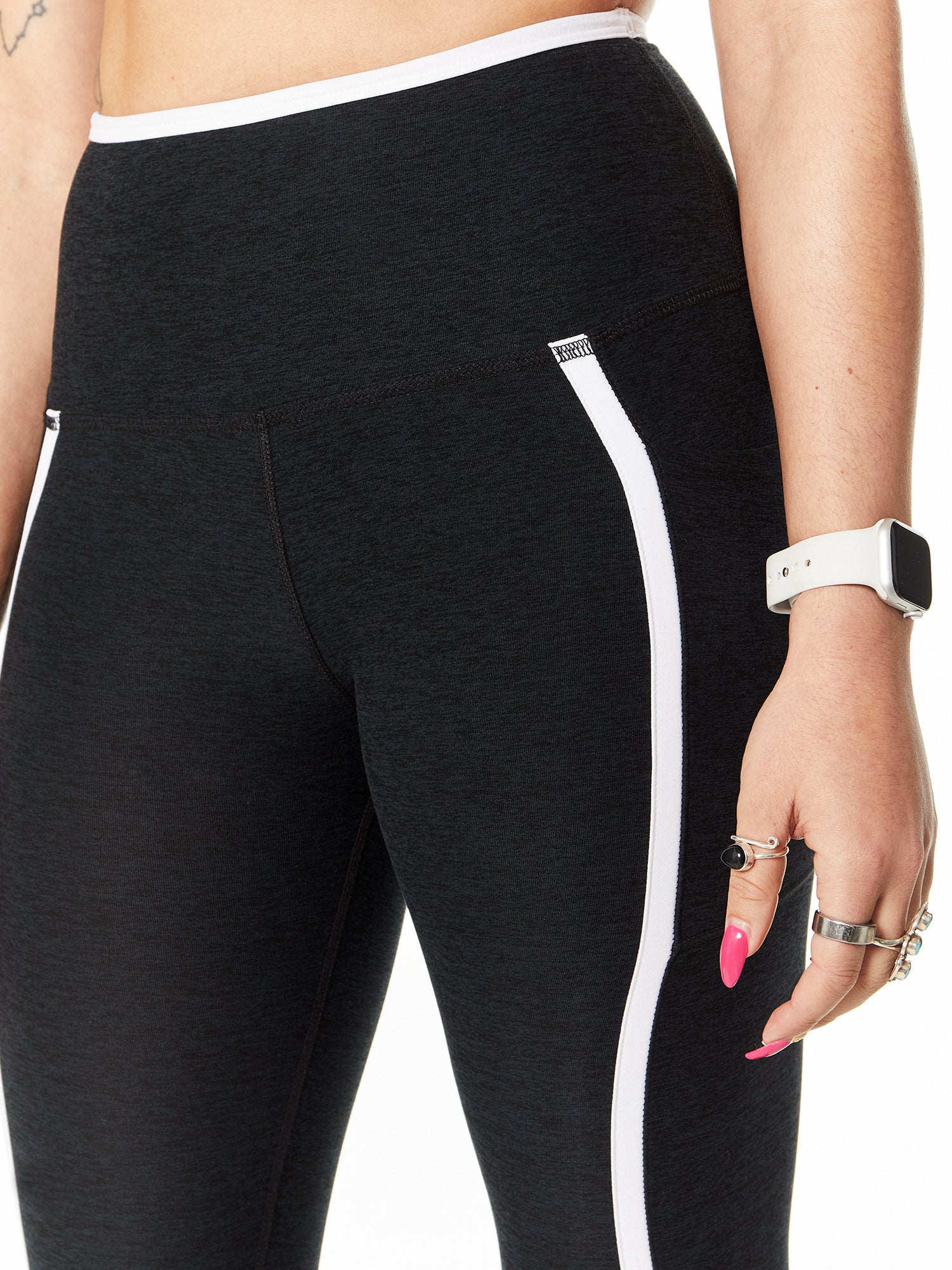 Beyond Yoga | Spacedye New Moves High Waisted Midi Legging | Black/White