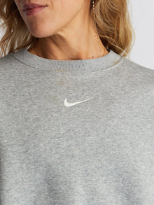 Women | Nike | Over-Oversized Crew-Neck Sweatshirt | Heather Grey/White