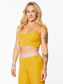 Women | Varley | Let's Move Irena Bra Chai Tea | Yellow