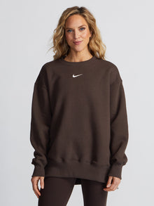 Women | Nike | Oversized Crew-Neck Sweatshirt | Baroque Brown/Sail