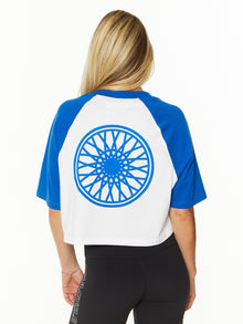 Women | Soul by SoulCycle | Hayes Raglan Tee | Blue/White