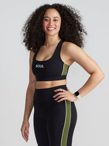 Women | SPLITS59 | Lexi Rigor Bra | Dark Olive/Black