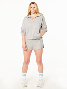 Women | Year of Ours | Port Half Zip Sweatshirt | Heather Grey