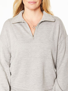 Women | Year of Ours | Port Half Zip Sweatshirt | Heather Grey