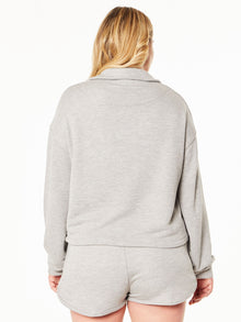 Women | Year of Ours | Port Half Zip Sweatshirt | Heather Grey