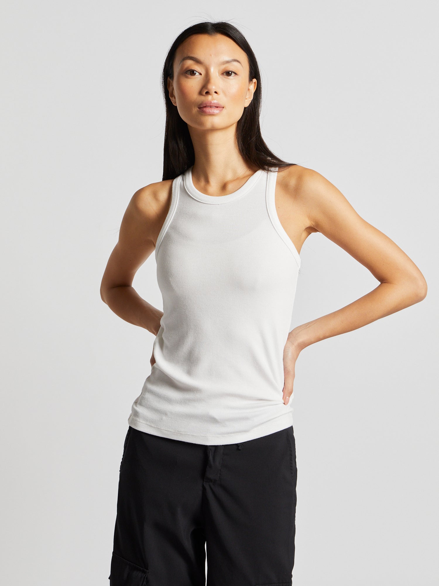 Women | SPLITS59 | Kiki Rib Tank Full Length | True White