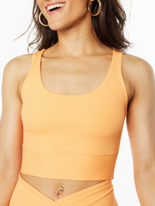Women | Year of Ours | Ribbed Gym Bra Papaya | Orange