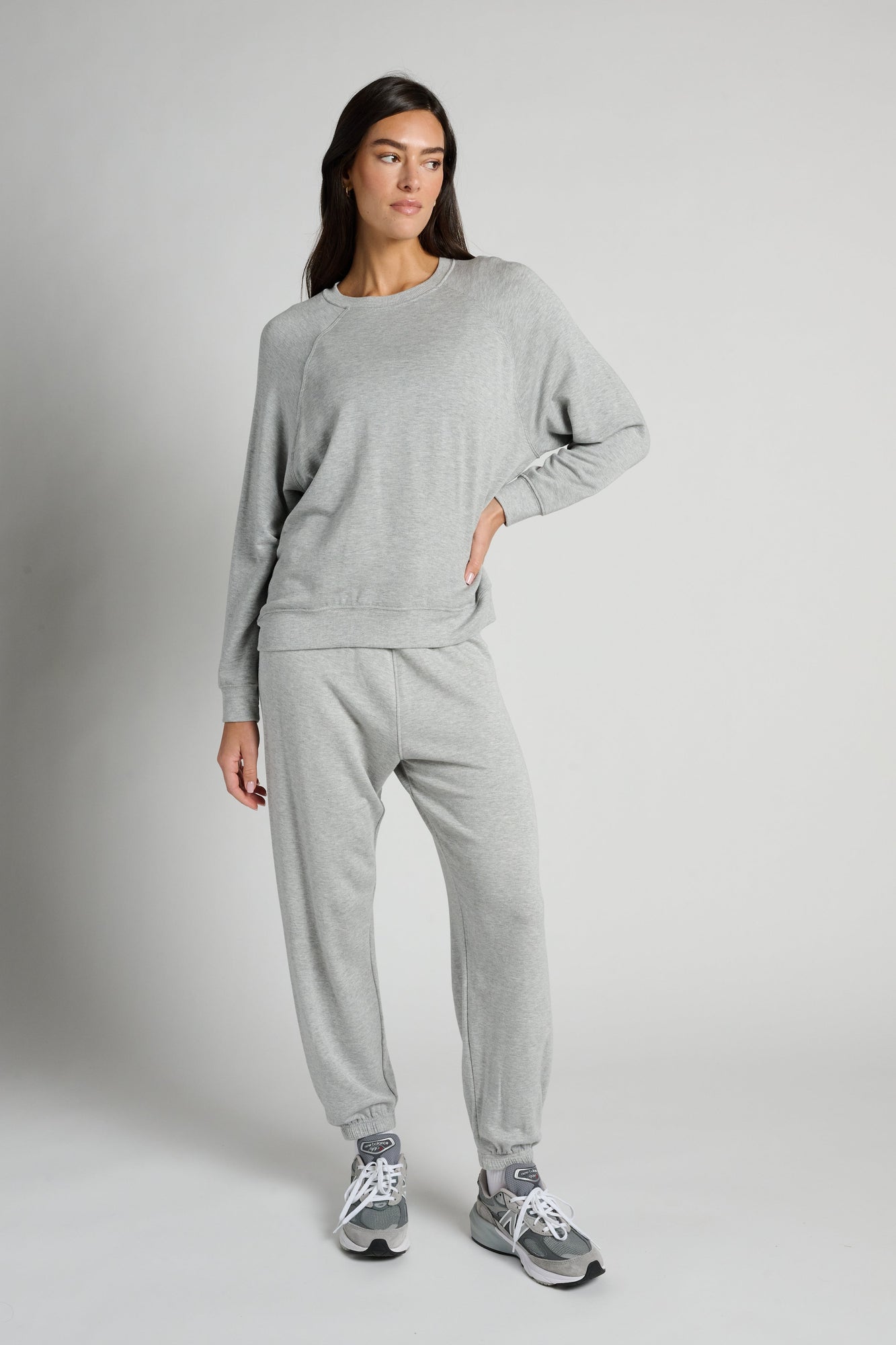 Splits59 | Andie Oversized Fleece Sweatshirt | Grey