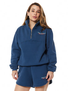 Katie 1/4 Zip Sweatshirt 'SOULCYCLE Palm Beach' | Navy