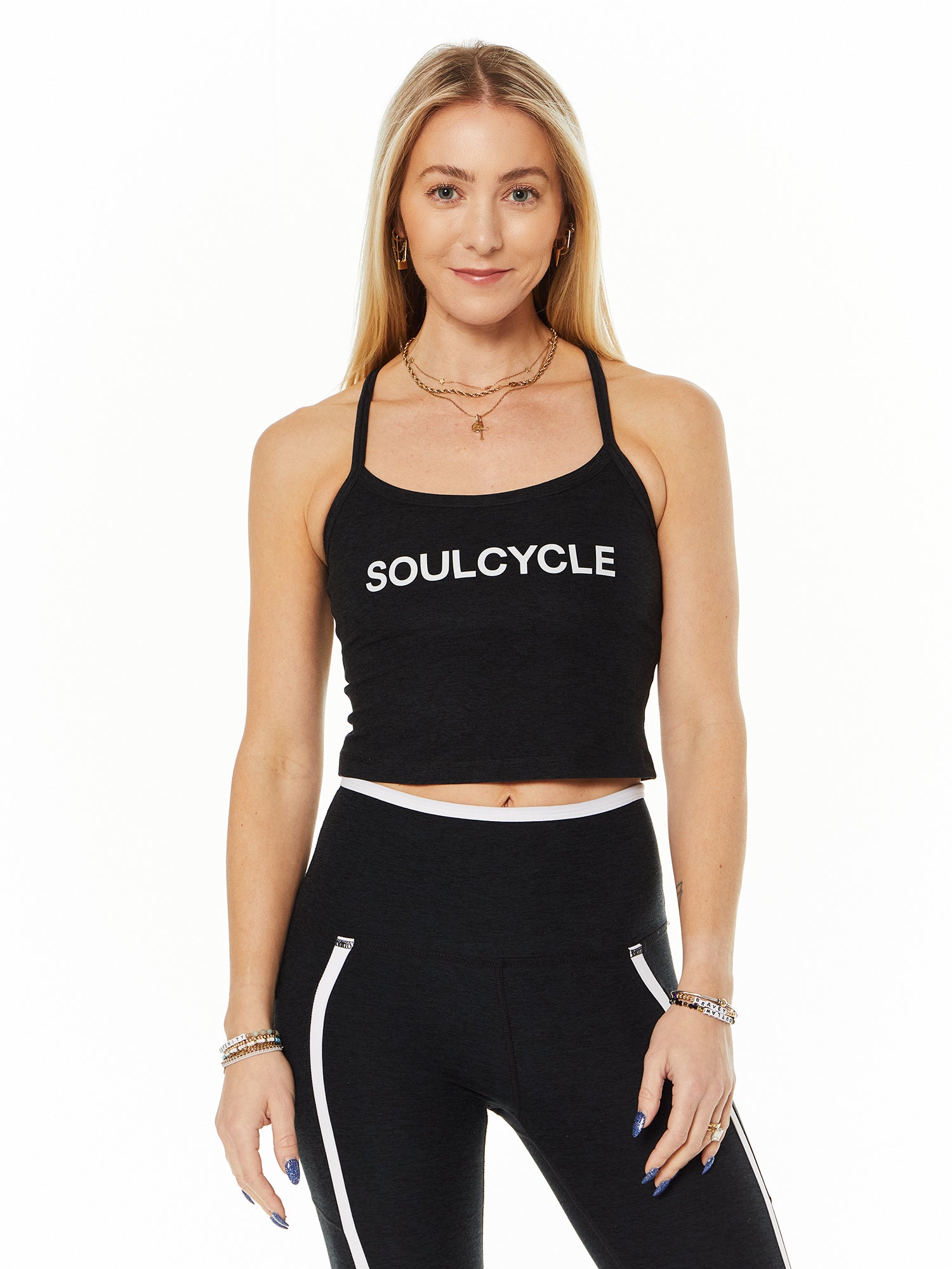 Beyond Yoga | Spacedye Slim Racerback Cropped Tank | Darkest Night