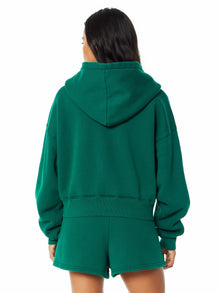 Marissa Crop Zip Sweatshirt | Forest Green