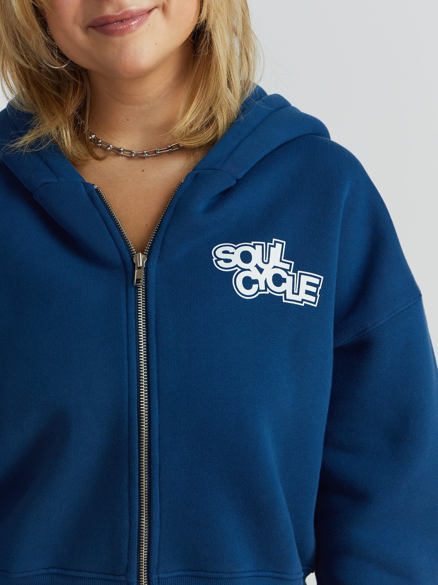 Women | Soul by SoulCycle | Marissa Crop Zip | Estate Blue
