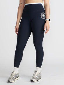 Women | SPLITS59 | Dual High Waist Airweight Legging 7/8 | Blue/White