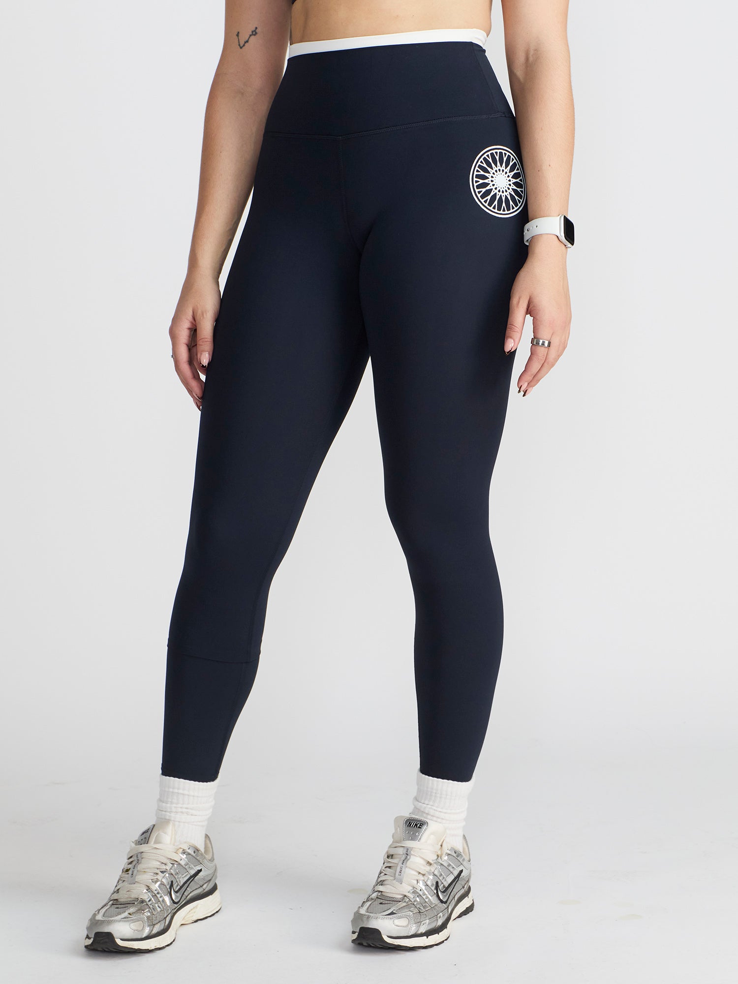 Women | SPLITS59 | Dual High Waist Airweight Legging 7/8 | Blue/White