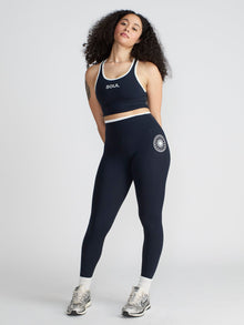 Women | SPLITS59 | Dual High Waist Airweight Legging 7/8 | Blue/White