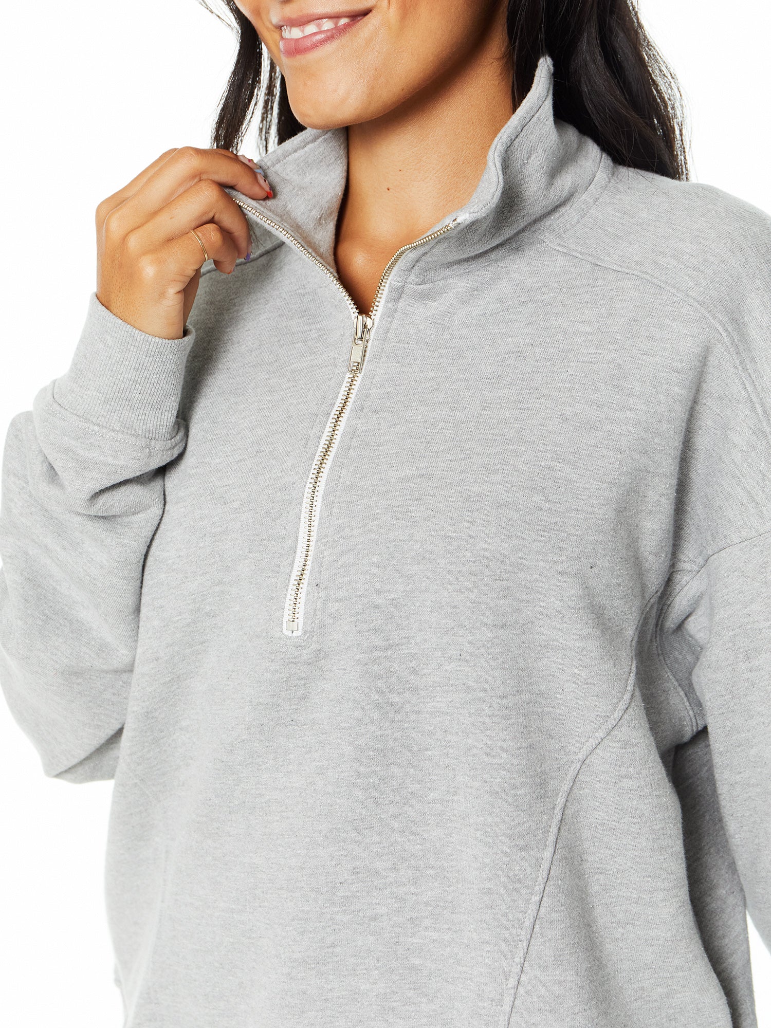 Callie 1/4 Zip Sweatshirt | Heather Grey