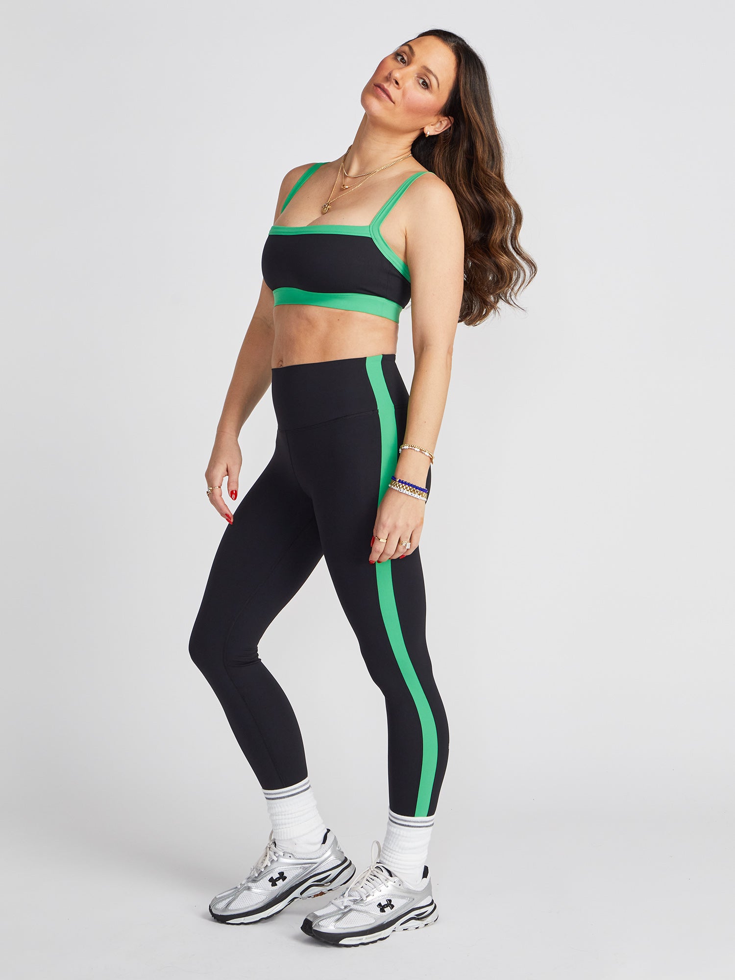 Women | SPLITS59 | Clare High Waist Rigor 7/8 | Black/Grass