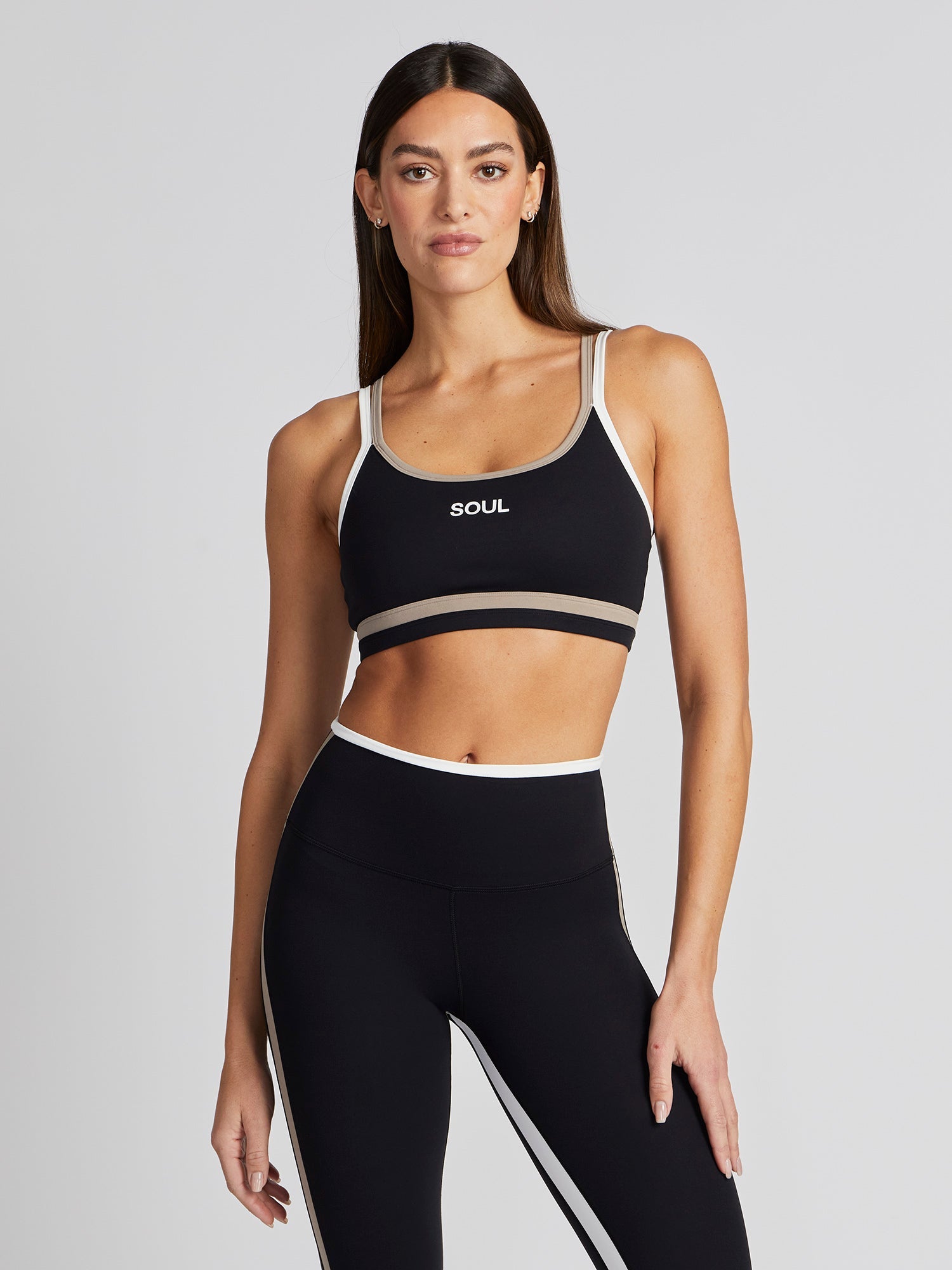 Women | SPLITS59 | Eva Rigor Double Strap Bra | Black