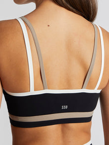 Women | SPLITS59 | Eva Rigor Double Strap Bra | Black