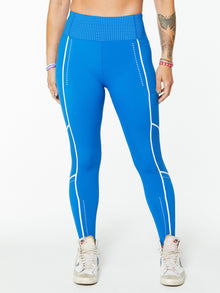 Women | Sweaty Betty | Zero Gravity Statement 7/8 Running Leggings Oxford Blue | Blue