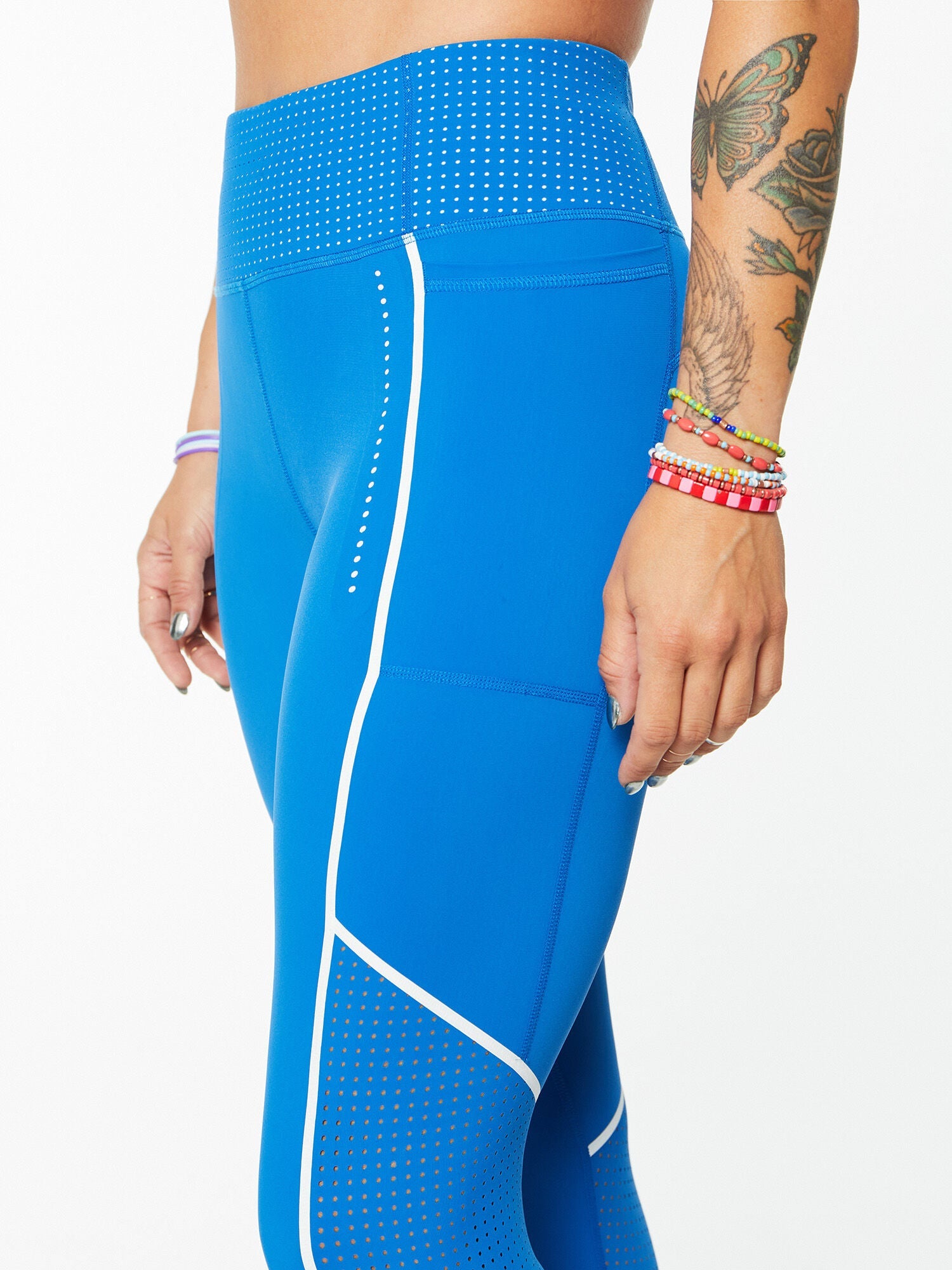 Women | Sweaty Betty | Zero Gravity Statement 7/8 Running Leggings Oxford Blue | Blue