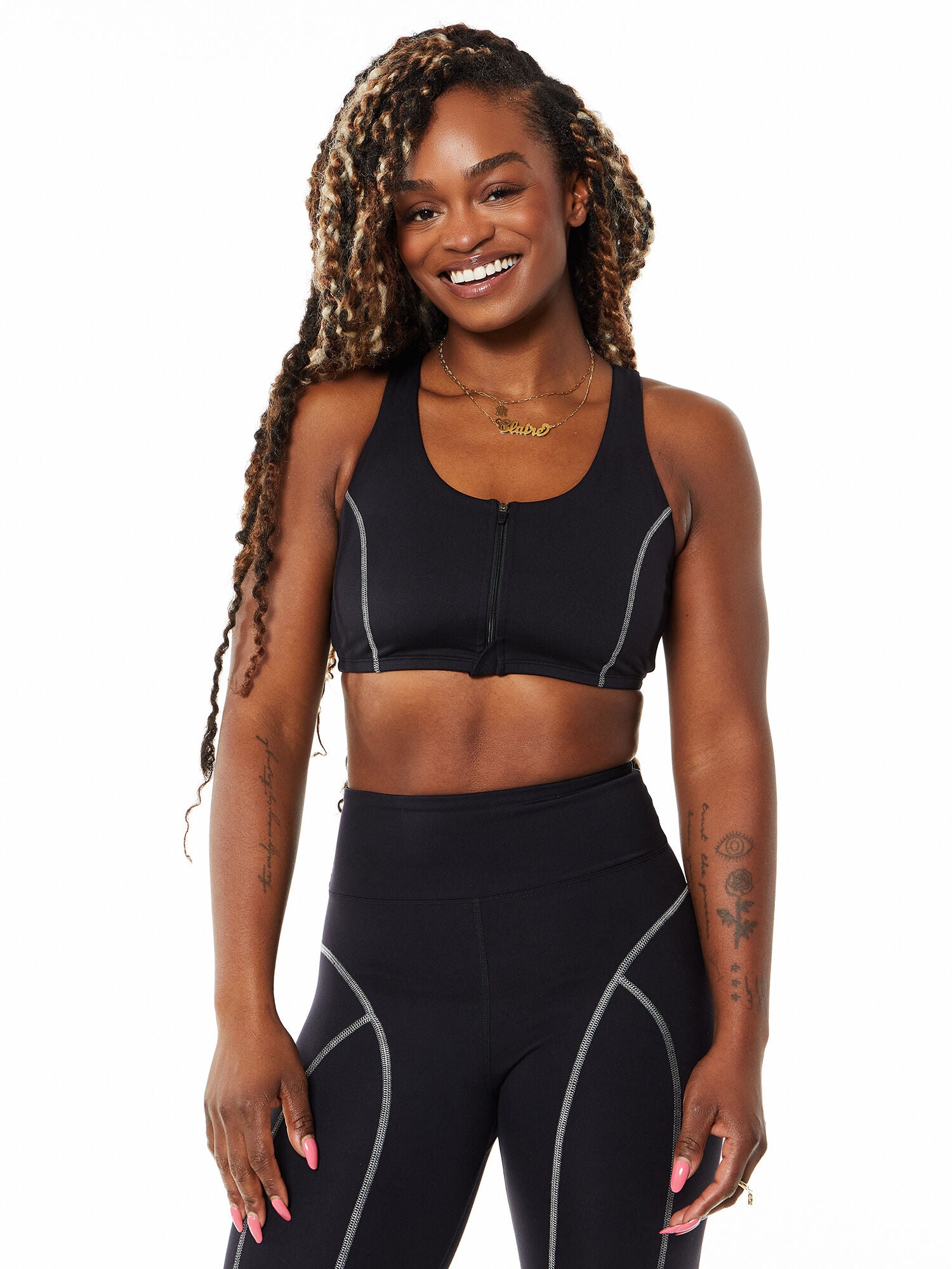 Women | Year of Ours | Night Track Zip Bra | Black