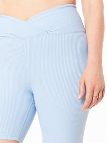 Women | Year of Ours | Ribbed V Waist Biker Short | Blue